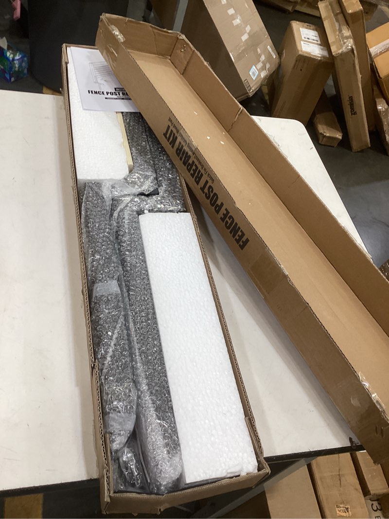 Condition photo showing Good Condition for fence post repair kit - quick fix broken/leaning 4x4/6x6 wood posts support with one-piece steel anchor & stakes (thickened 11-gauge, 2-pack) as1-u 2pack 33.62x4.7x2" 2