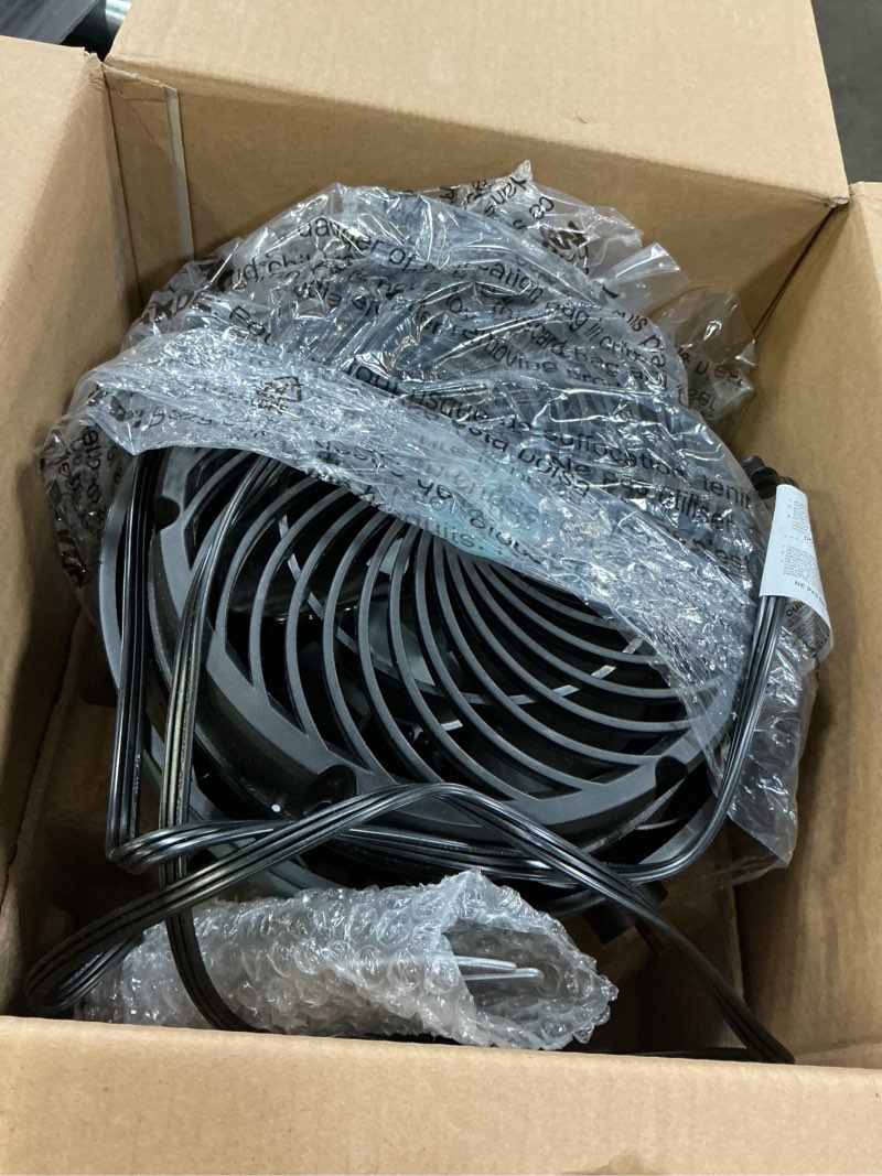 Condition photo showing As Is for vornado exo51 small heavy duty air circulator, 3-speed high velocity shop fan, dustproof and water-resistant, powerful motor, industrial high impact case, whole room air circulator, green exo51 - small