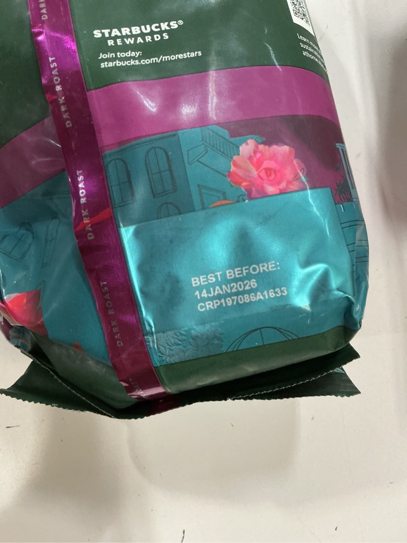 Condition photo showing As Is for bbd: 01/2026- starbucks ground coffee, dark roast hot or iced coffee, caffè verona, 28 oz caffè verona 28 ounce (pack of 1)