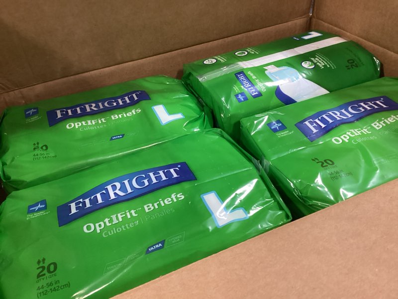 Condition photo showing New/Like New for FitRight Adult Diapers, Ultra Heavy Absorbency, S (Waist Size 20in-32in), 20 Count, OptiFit Incontinence Briefs for Men and Women, Disposable, Moisture-Wicking, Leak Protection, 20 Count Small