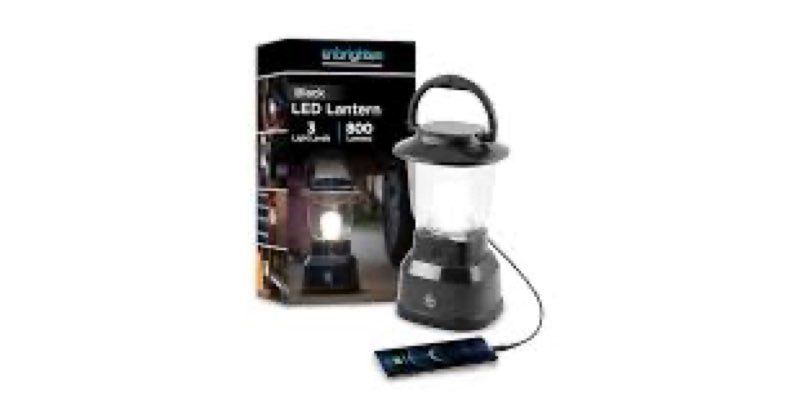 Enbrighten LED Large Camping Lantern, Battery Powered, USB Charging, 800 Lumens, 200 Hour Runtime, Carabiner Handle, Hiking Gear, Emergency Light, Blackout, Storm, Hurricane