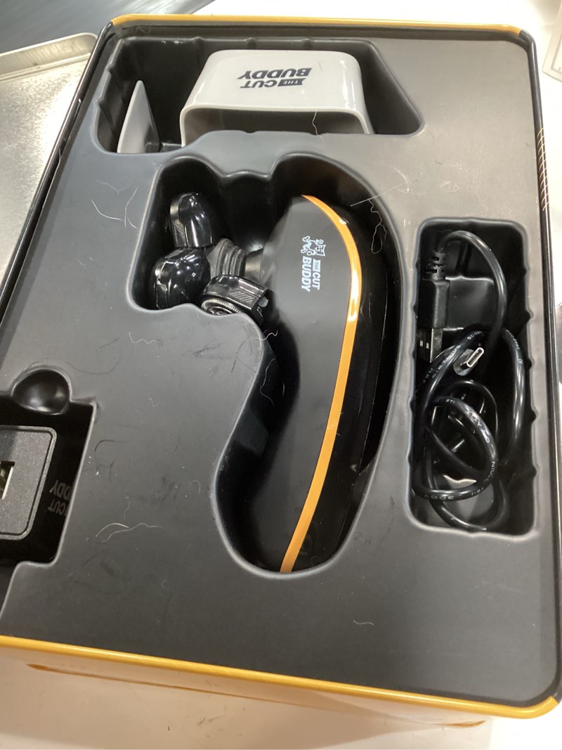Condition photo showing As Is for the cut buddy bald buddy electric cordless head shaver for bald men with water resistant replaceable head and ergonomic handle