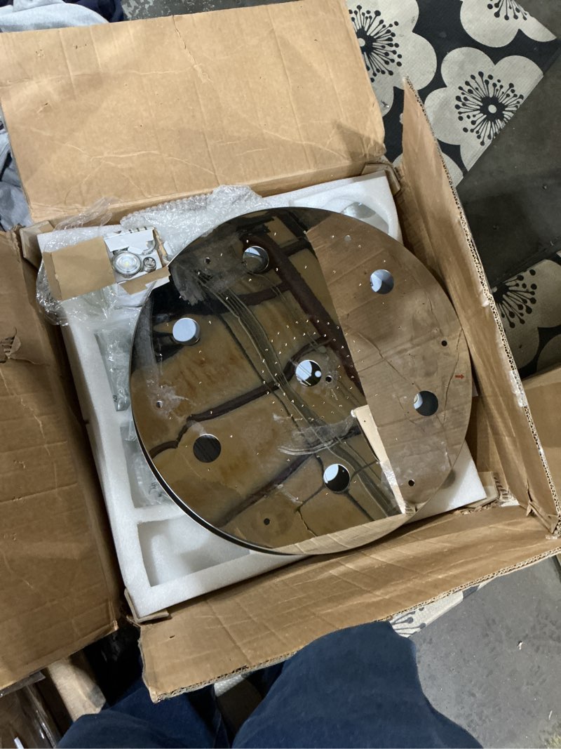 Condition photo showing As Is for Saint Mossi 7-Lights K9 Crystal Chandelier, Raindrop Chandelier Light Fixture, Modern High Ceiling Lighting, Modern Pendant Light Flush Mount Ceiling Light Fixture,H71 x D24 71 Inch Height