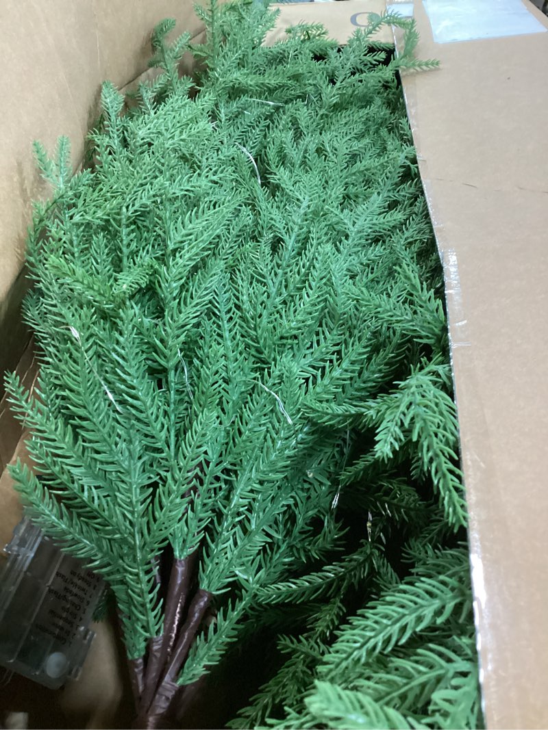 Condition photo showing As Is for 4FT Pre-Lit Artificial Norfolk Pine Christmas Tree – Realistic Potted Tree with 100 LED Lights & 8-Function Battery Box, Pre-Assembled Faux Holiday Décor for Indoor Use (2)