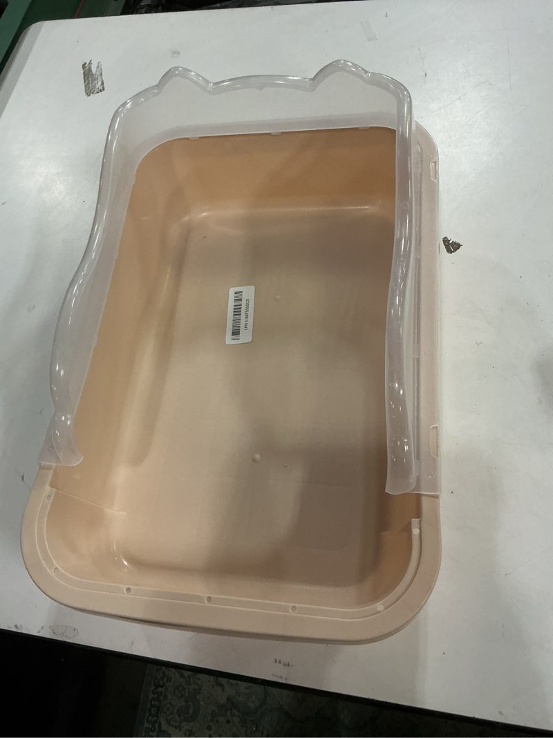 Condition photo showing Good Condition for (Missing pieces)Open Kitten Litter Box with High Side,Anti-Splashing Cats Litters Pan,Kitten Toilet with Litter Sifting Scoop,Semi-Enclosed Removable Litter Box for Kittens Easy to Clean No Odork(Khaki)