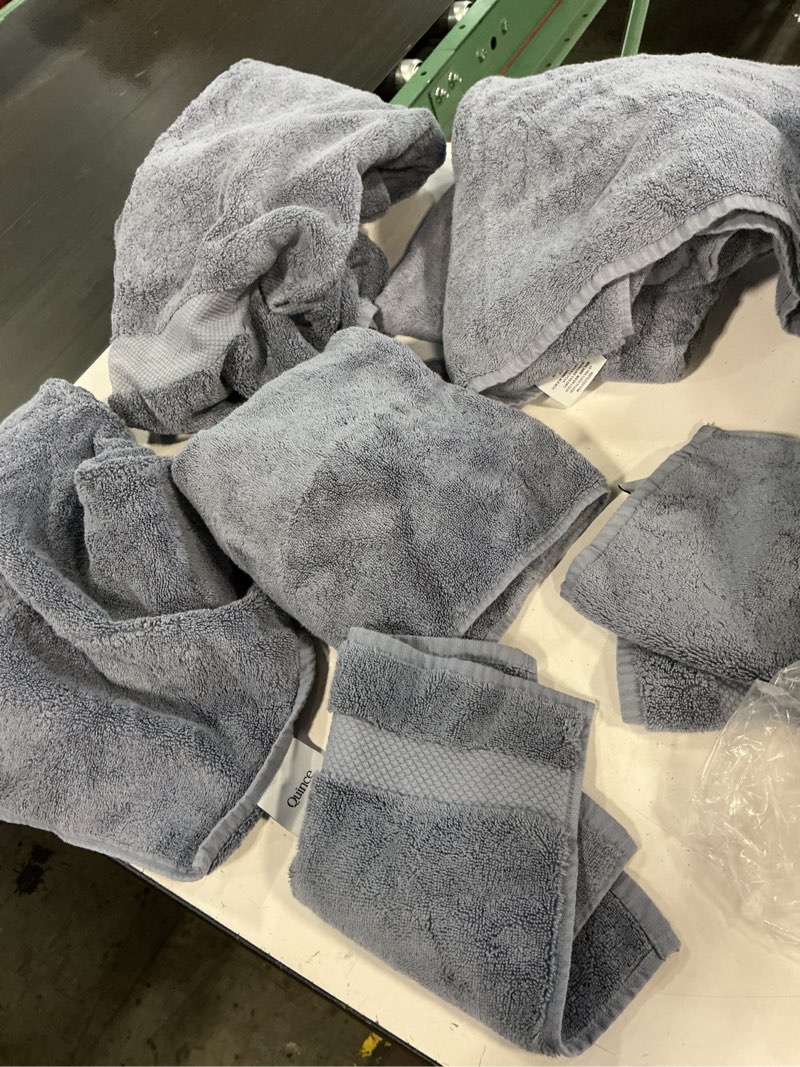Condition photo showing As Is for quince turkish classic bath towel bundle mineral various sizes