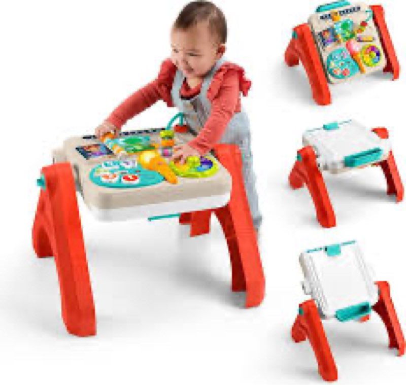 fisher-price baby & toddler toy laugh & learn 4-in-1 activity table & art easel with educational mus