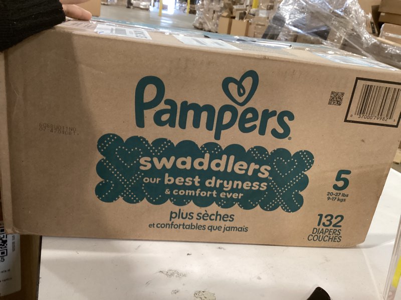 Condition photo showing Good Condition for pampers swaddlers diapers, size 5 (20-37 lbs), 132 count, absorbent, keeps baby dry and comfortable, skin safe disposable baby diaper (packaging may vary) size 5 132