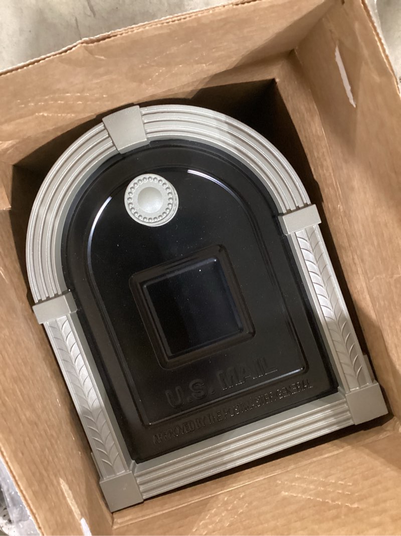 Condition photo showing Good Condition for architectural mailboxes post mount black metal large mailbox