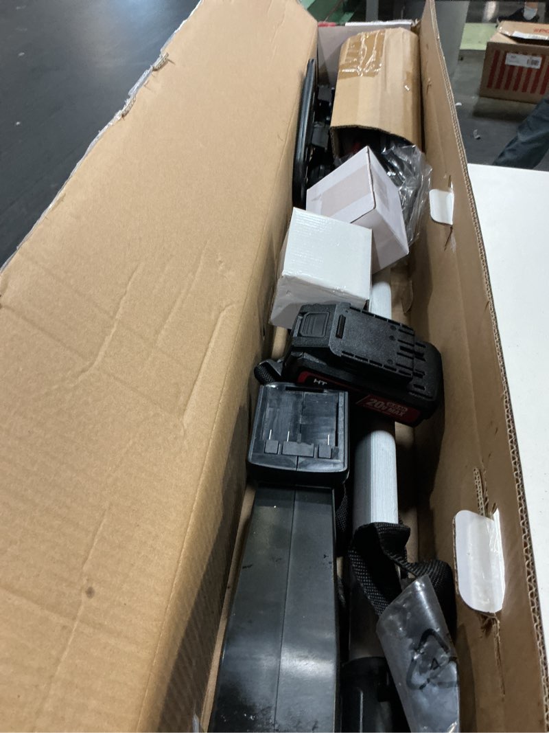 Condition photo showing As Is for hyper tough 20v max cordless pole saw, ht14-401-003-07