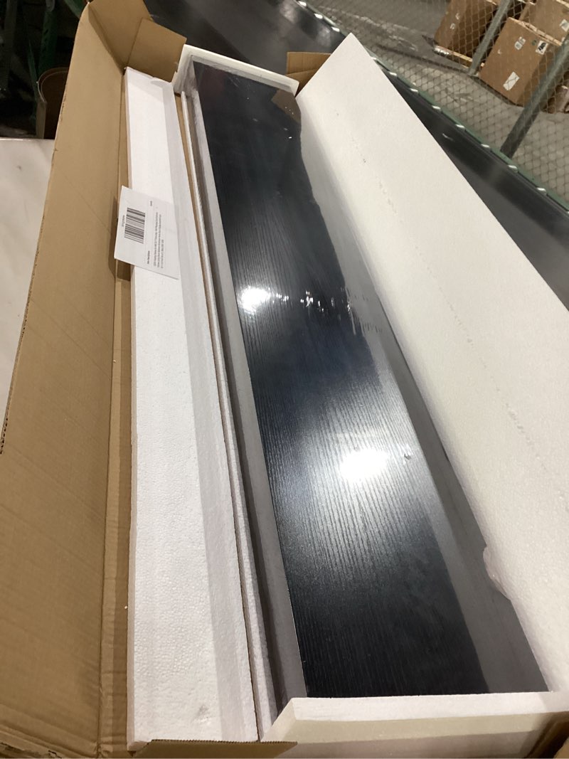 Condition photo showing New/Like New for QEEIG Floating Shelves for Wall 55.1" Extra Long - Wall Mounted Shelf Bathroom Kitchen Living Room Bedroom Farmhouse Home Decor Display Bookshelf Large 55.1 x 9.3 inch Set of 2, Black (008-140B) 55.1" C. Black