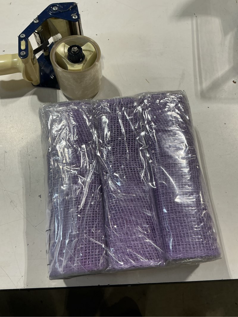 Condition photo showing Good Condition for chuangdi 3 rolls poly burlap deco mesh 10 inch light purple deco poly decorative mesh ribbon wrapping ribbon rolls for home door wreath decoration diy crafts making