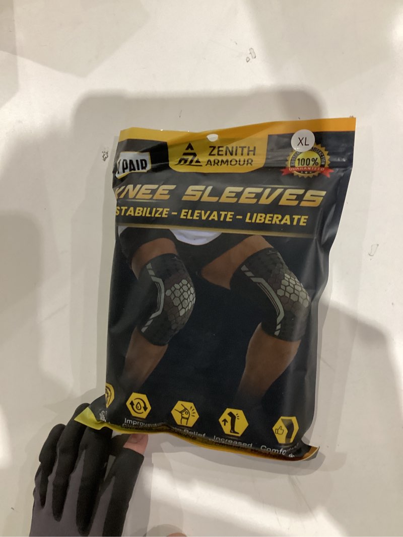 Condition photo showing New/Like New for Knee Sleeve, Knee Brace for Women & Men - Pain Relief, Meniscus Tear, ACL, Arthritis, Joint Pain, Recovery, Workout, Fitness, Sports - 1 Pair, Breathable, Machine Washable (X-Large)
