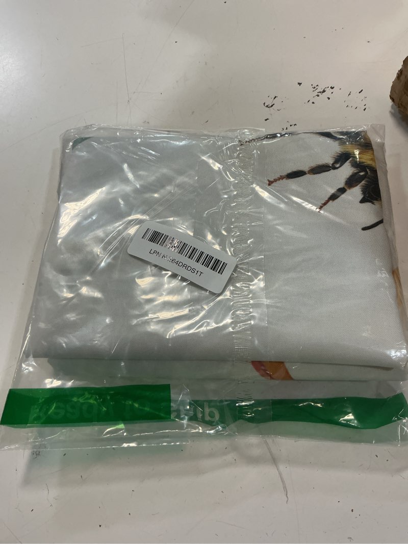 Condition photo showing Good Condition for outdoor tablecloth watercolor tropical plant bee waterproof patio table covers green yellow leaves table cloth with umbrella hole and zipper for backyard bbq picnic 54"x54" square 54" x 54" (square)