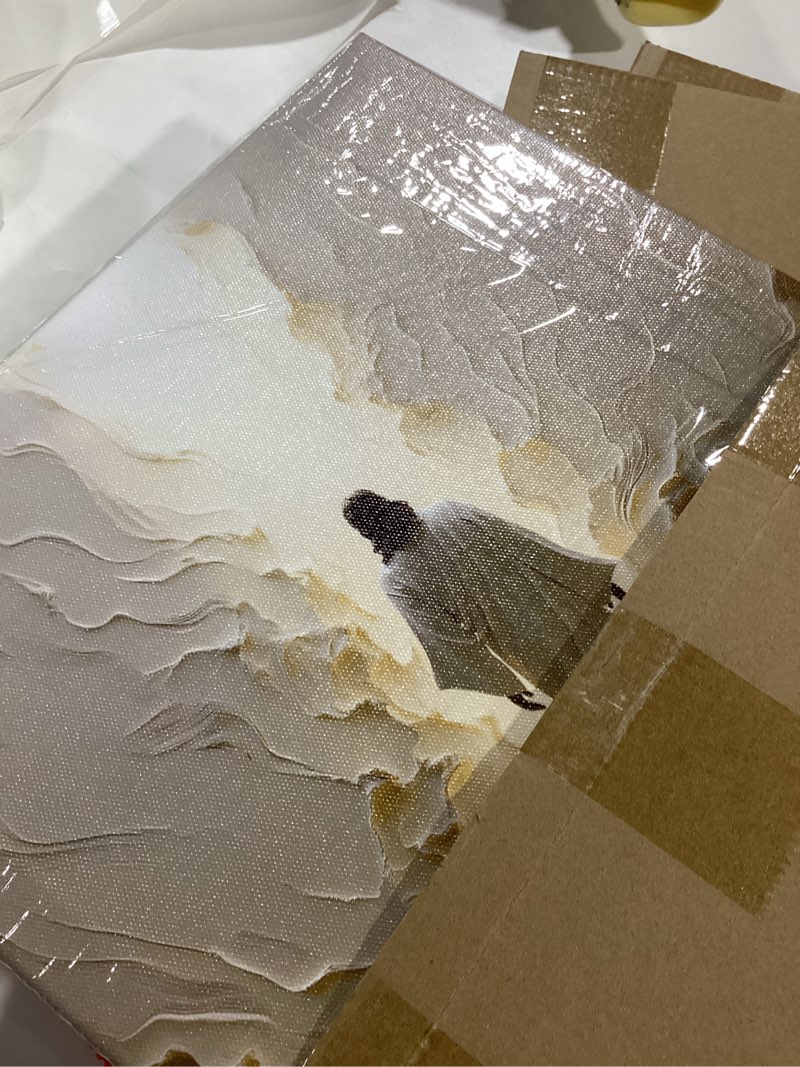 Jesus Walking on Water Canvas Wall Art Christian Footprints Jesus Wall Decor Pictures Abstract Moder