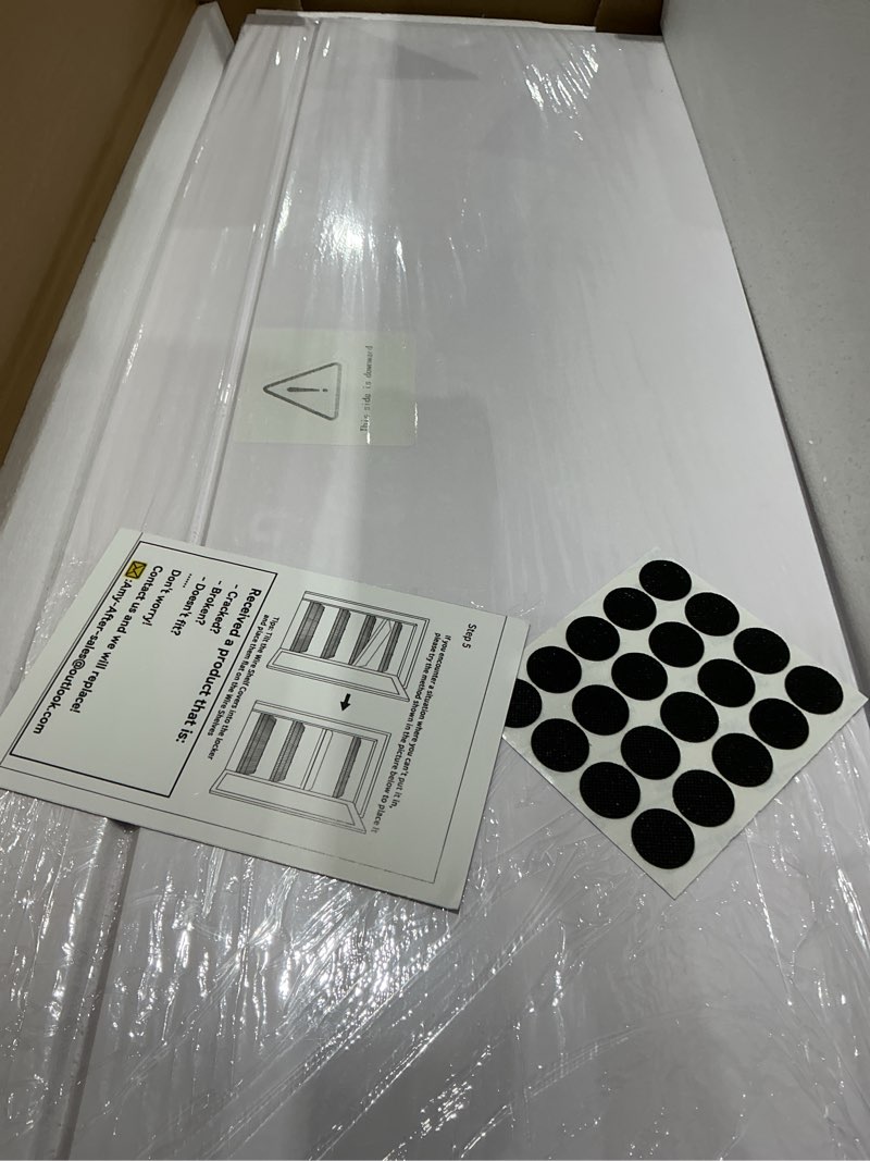 Condition photo showing Good Condition for wire rack covers for shelves, 38*12 pvc inch wires shelf cover, shelfs covers for wire shelving, easy to cut install wires shelf 0.31-inch thick moisture durable shelf liner for kitchen, pantry white 38w x 12 d 5