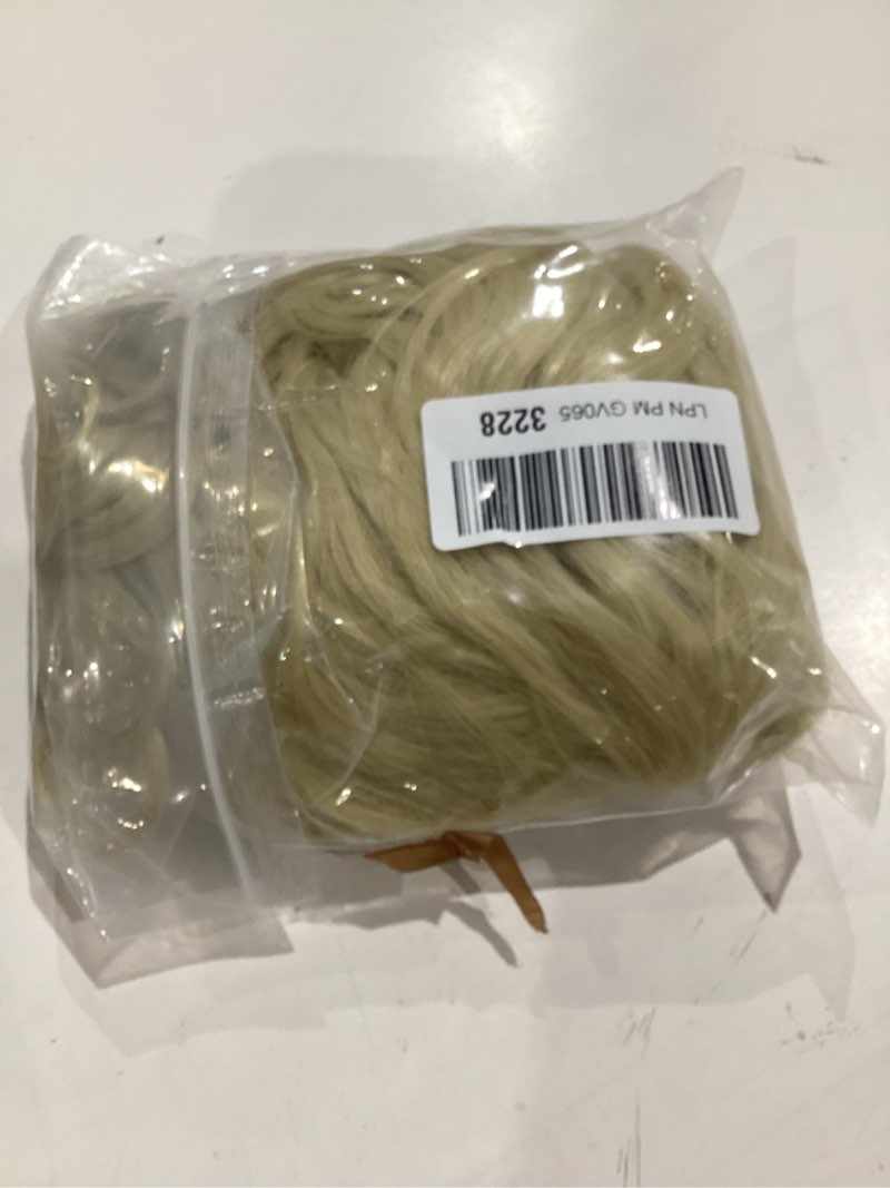 Condition photo showing As Is for short blonde wavy wigs for women gold curly shoulder length natural wig synthetic full middle part wig for role play,halloween,daily use