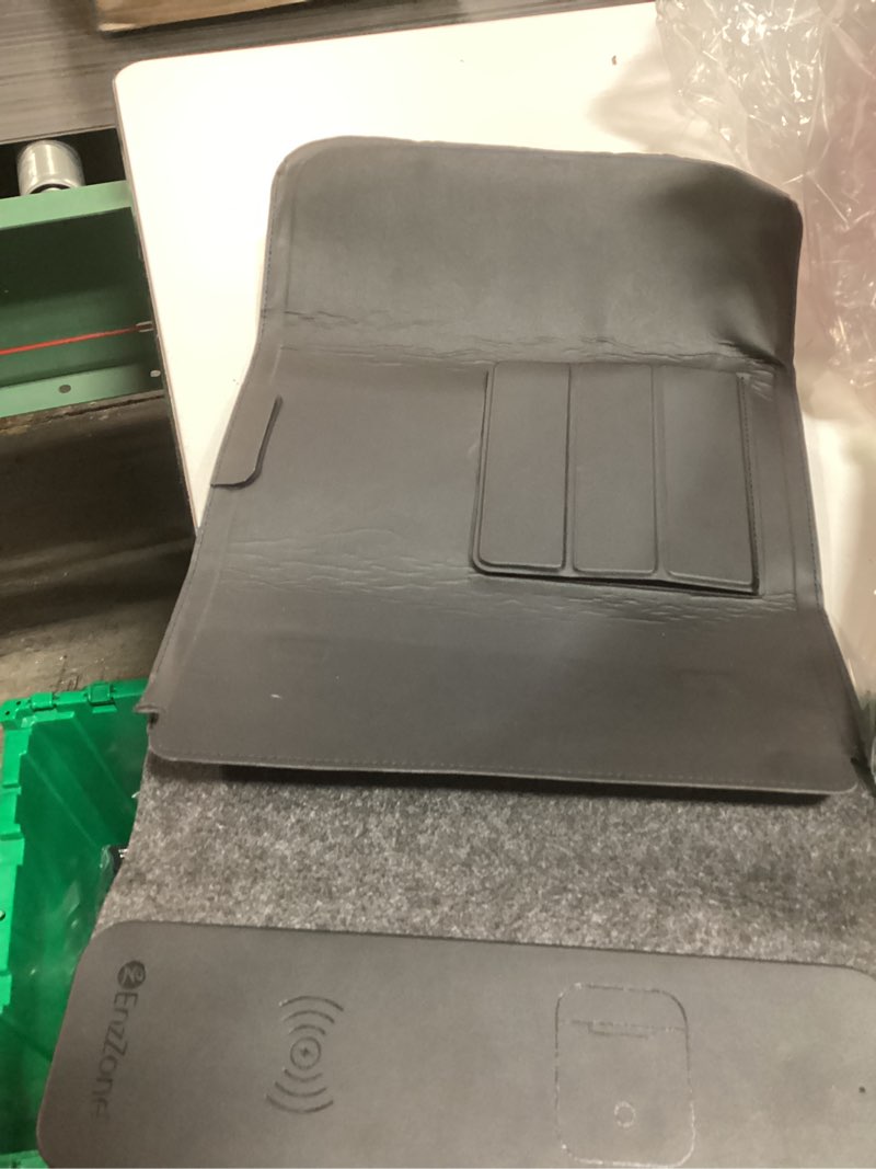 Condition photo showing As Is for 4 in 1 Laptop Sleeve with Wireless Charging 13"-17" Slim-Flexible Case, Mousepad, Surface Mat. Charge 2 Devices at Once USB-C Port, Compatible with MacBook air, Earbuds/iPhone/Android (019)