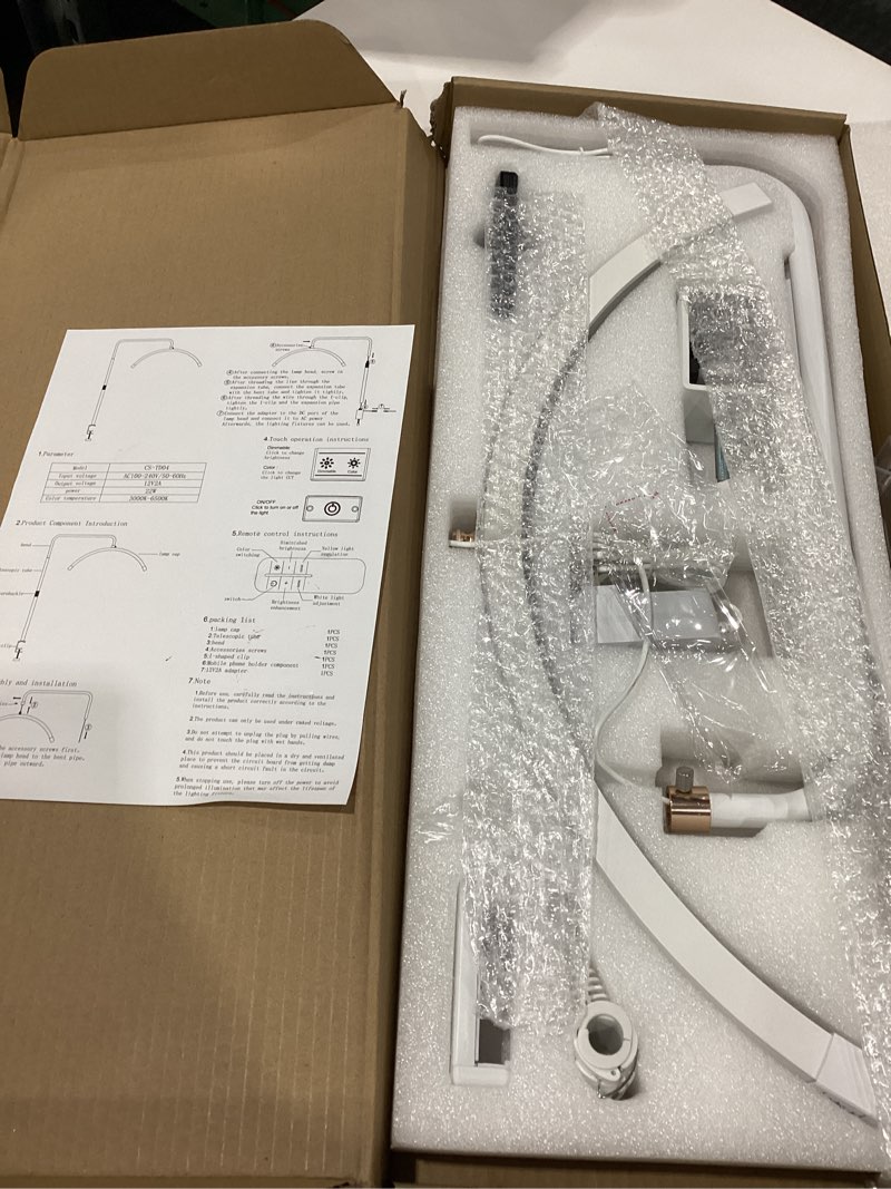 Half Moon Desk Light with Clamp, Touch Lash Lamp Nail Desk Light, Led Tattoo Light for Desk with Pho