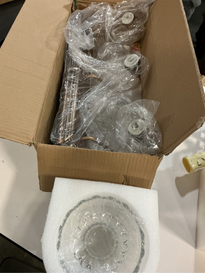 Condition photo showing Good Condition for Vintage 3-Light Bathroom Vanity Lighting Fixtures Modern Wall Sconces Brass Glass Retro Vanity Light for Bedroom, Bathroom, Doorway, Farmhouse, Hallway 3 Light Brass