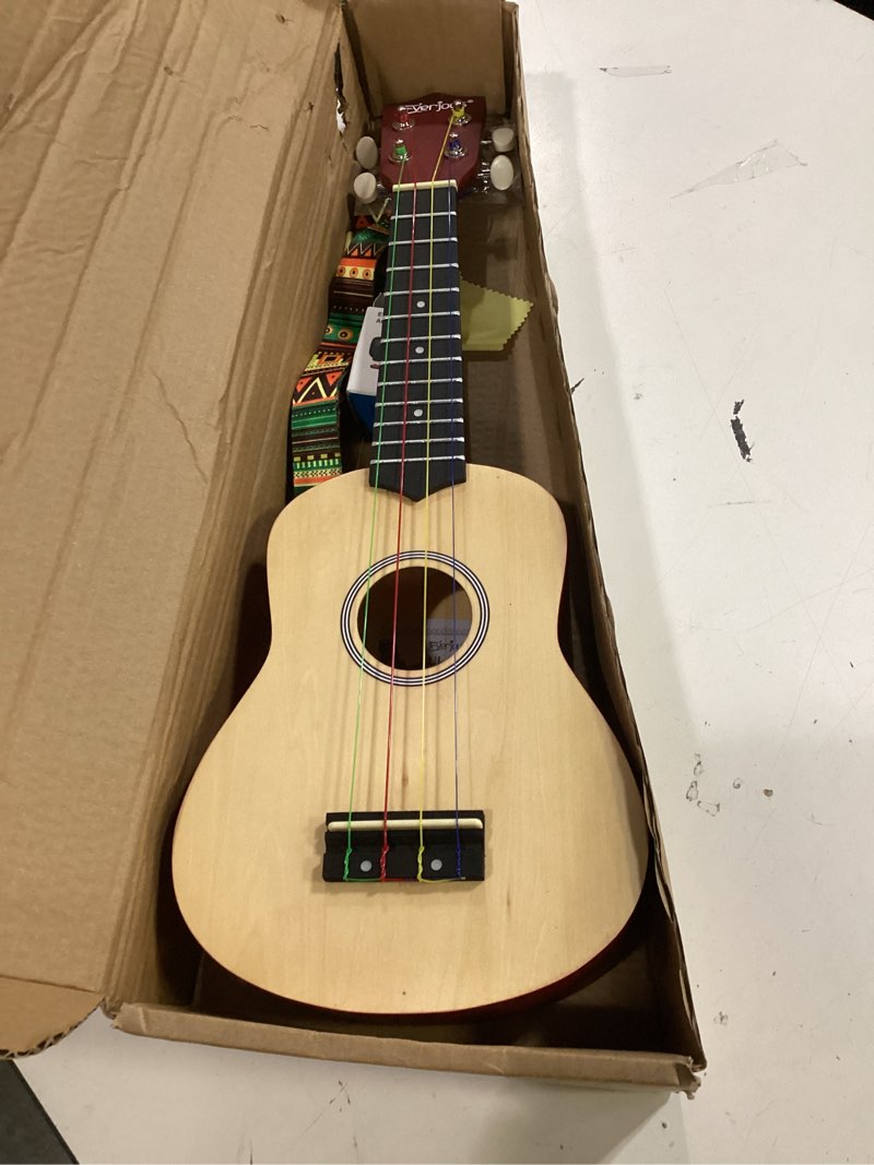 Condition photo showing Good Condition for everjoys soprano ukulele beginner pack-21 inch w/rainbow string free online lesson gig bag digital tuner pick all in one kit 21 inch rainbow string