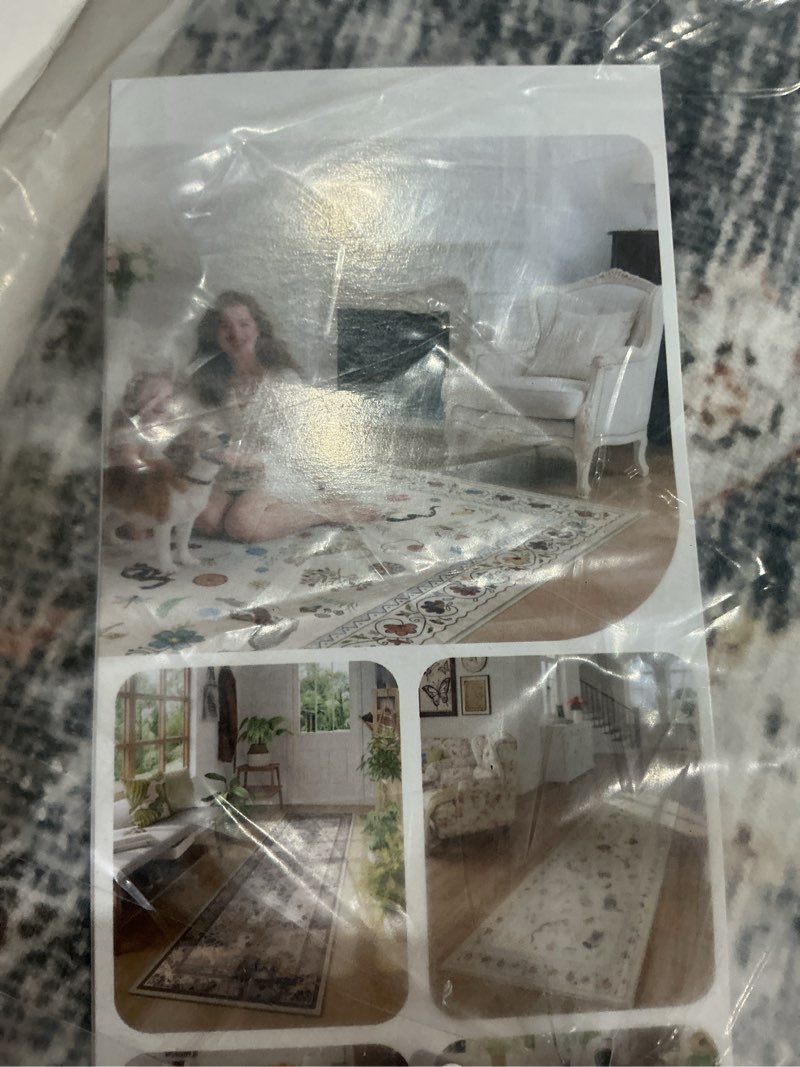 Condition photo showing New/Like New for rugcomf 8x10 rug washable boho soft large area rug non-slip faux wool vintage rug for living room, f