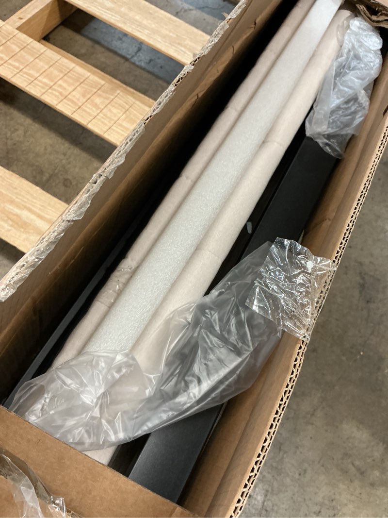 dwvo king size bed frame with charging station, upholstered platform bed with storage headboard, met