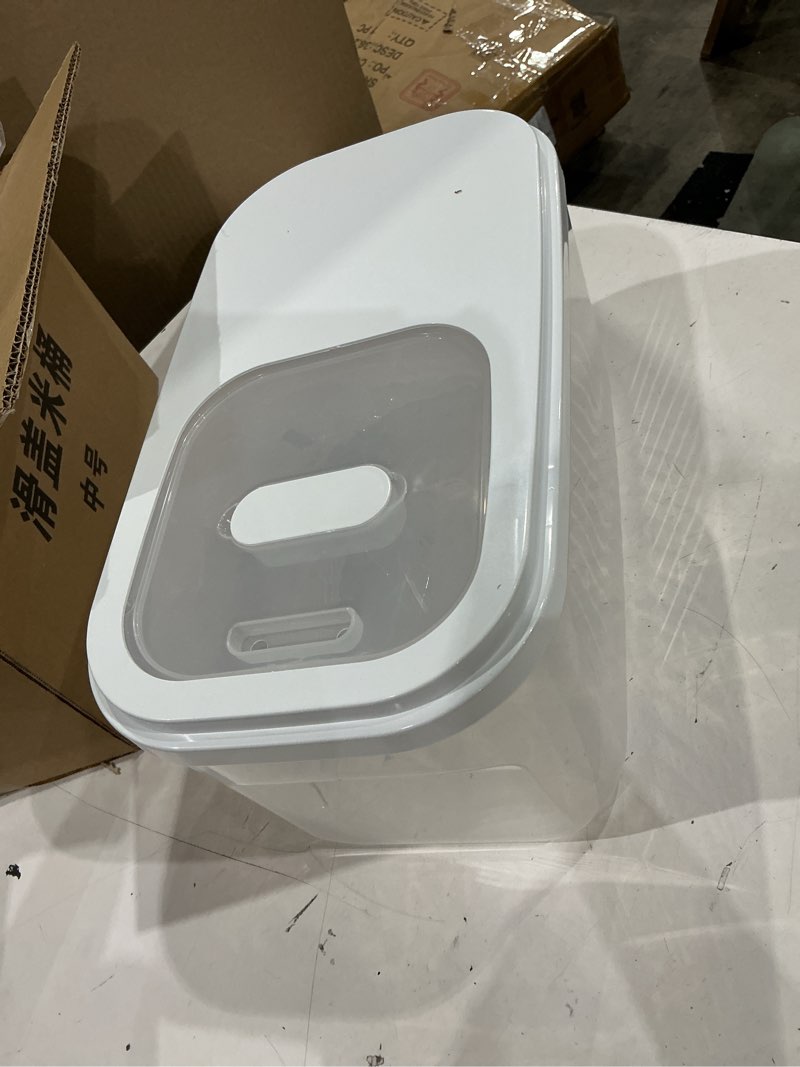 Condition photo showing Good Condition for rice storage container, airtight food storage containers 11-22 lbs, rice dispenser with measuring cup and small bin for flour cereal pasta grain, pet bird food container (large-22lbs)