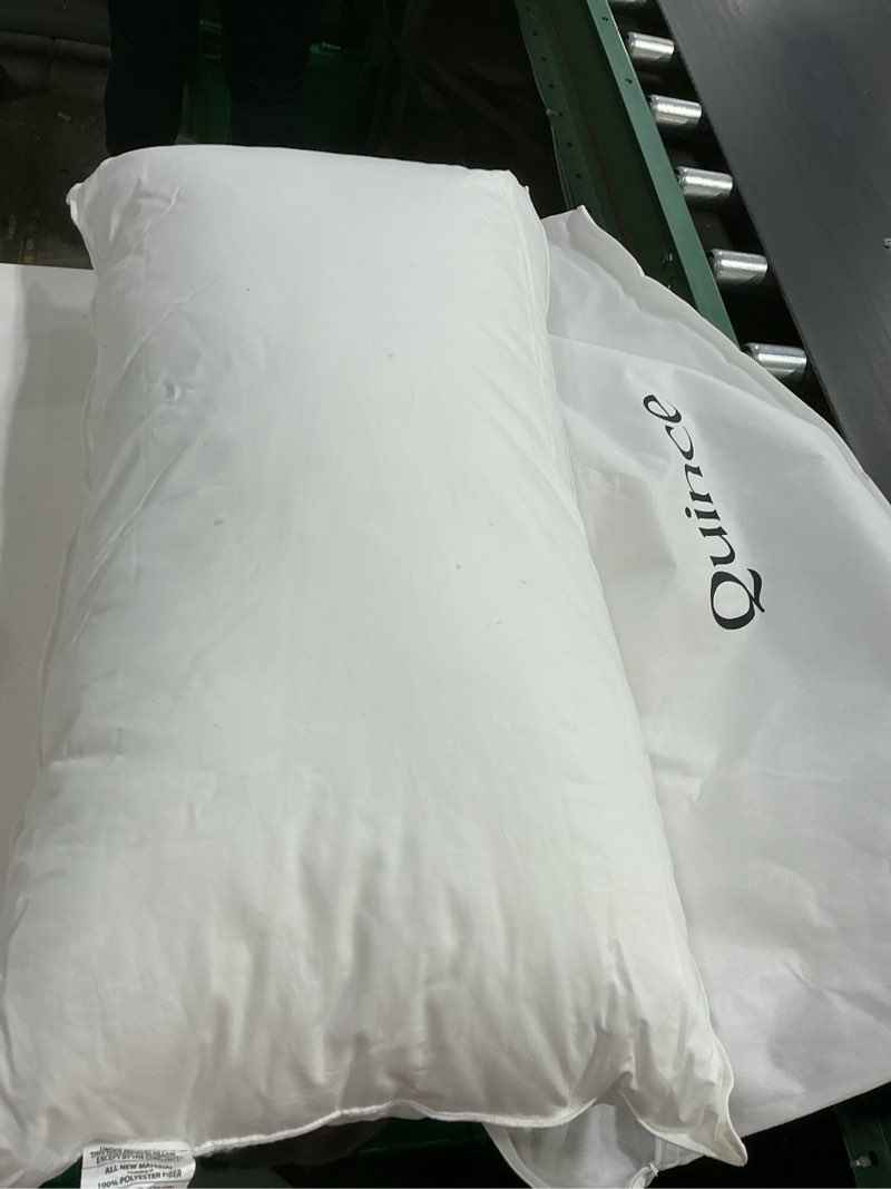 Condition photo showing As Is for quince premium down alternative king pillows firm/extra firm new
