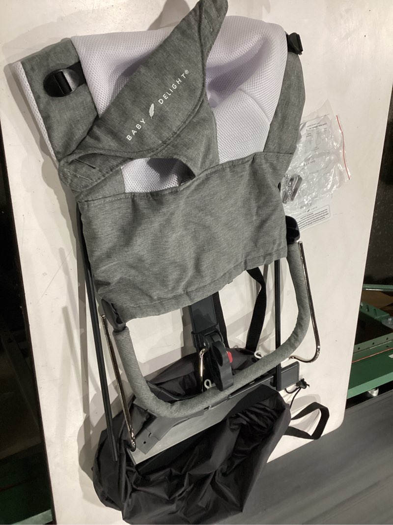 Condition photo showing Good Condition for baby delight alpine deluxe portable bouncer | infant | 0 – 6 months | charcoal tweed classic charcoal tweed