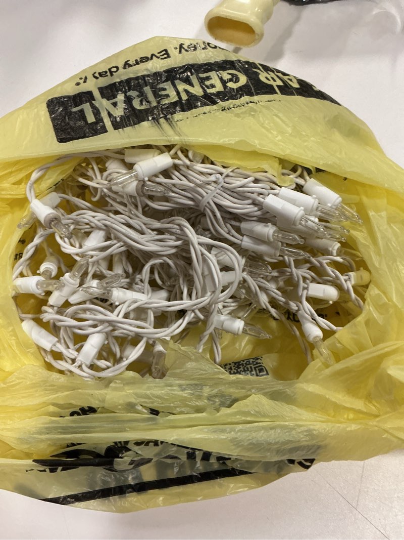 Condition photo showing As Is for Warm White LED Icicle Christmas