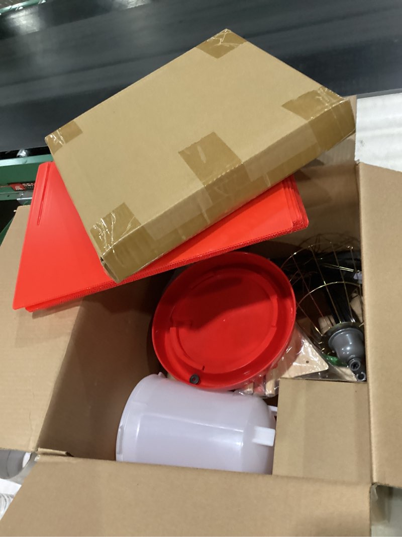 Condition photo showing Good Condition for 9 pack winter chicken brooder box starter with heating plate and 75w heat lamp, 0.8 gallon heated chicken waterer fountain with perch set, 2.9 lbs flip top poultry feeder for coop chick