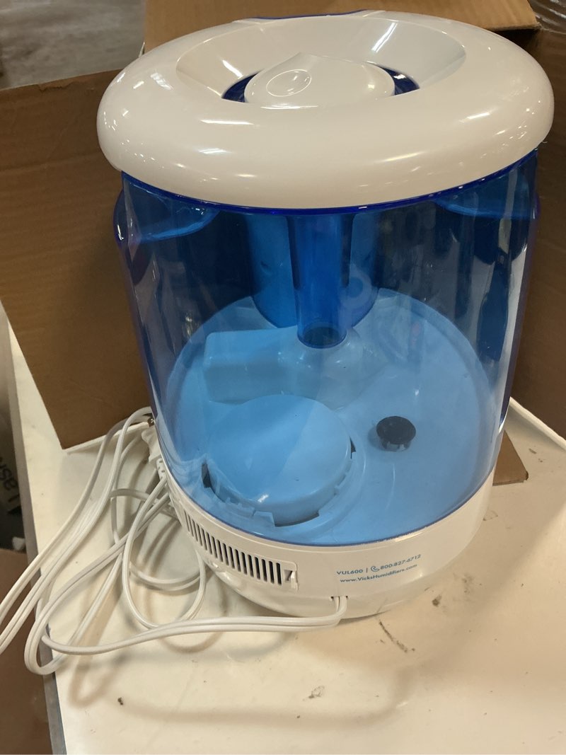 Condition photo showing As Is for Vicks CoolRelief Cool Mist Humidifier Small to Medium Room Vaporizer for Baby, Kids, Adults, 1.2 Gal