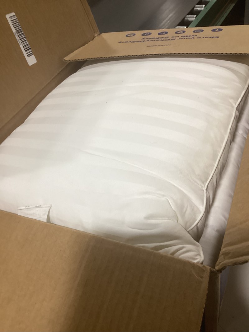 Condition photo showing Good Condition for Beautyrest Luxury Goose Feathers Down Pillows Queen Size Set of 2, Hotel Collection Fluffy Bed Pillows, Medium Firm Hypoallergenic Pillow, 500 Thread US Grown Cotton Cover (20x28, Pack of 2) White Queen (Pack of 2)
