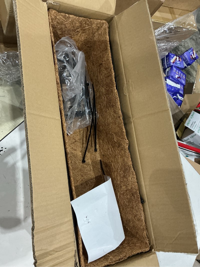 Condition photo showing Good Condition for riare 2 pack 24 inch window boxes planters with coco liner, metal deck railing planter boxes, balcony planters railing hanging, horse trough window flower planter boxes for outdoor porch fence patio 2 24inch