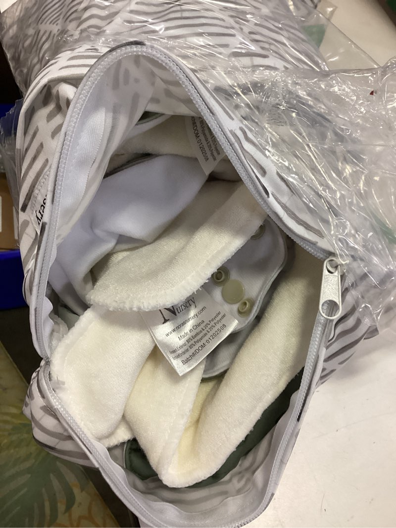 Condition photo showing Good Condition for Nora's Nursery Cloth Diapers 7 Pack with 7 Inserts & 1 Wet Bag - Waterproof Cover, Washable, Reusable & One Size Adjustable Pocket Diapers for Newborns and Toddlers - Delilah Delilah Adjustable Size