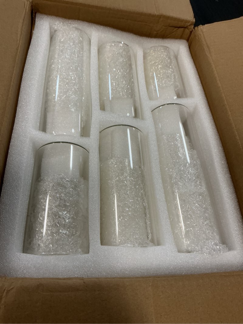 Condition photo showing Good Condition for 36 pcs white pillar candles with glass candle holders clear hurricane candle holders glass cylinder vases for centerpieces wedding party, event, home office (18 candles+18 candle hoders)