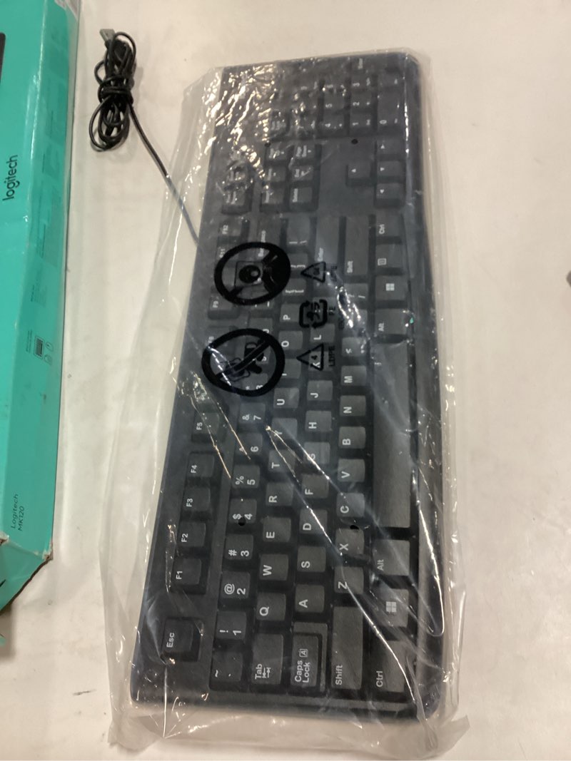 Condition photo showing Good Condition for Logitech MK120 Wired Keyboard and Mouse Combo for Windows, Optical Wired Mouse, Full-Size, USB, Compatible with PC, Laptop - Black