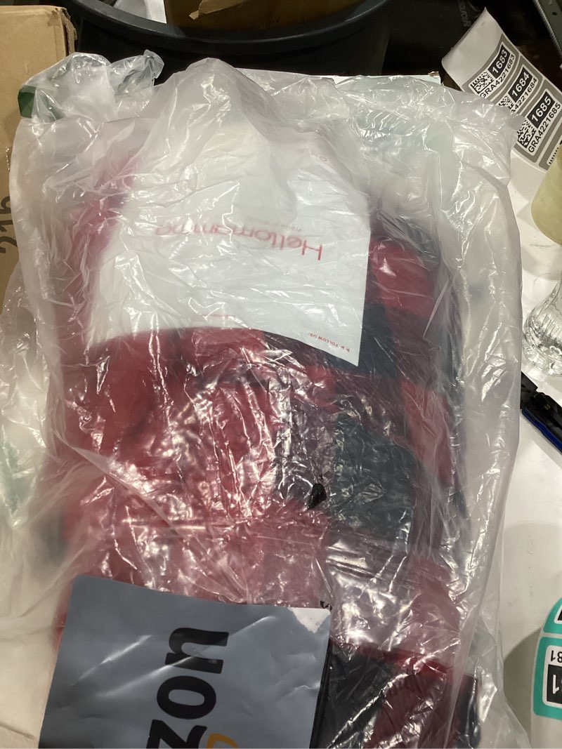 Condition photo showing Good Condition for Giggling Getup Wearable Blanket Hoodie for Women Men Gifts for Women Sherpa Fleece Long Hooded Blanket Sweatshirt Cozy Sherpa Wearable Throw with Pocket Sleeves for Adult Standard Red and Black Plaid Red and Black Plaid Standard