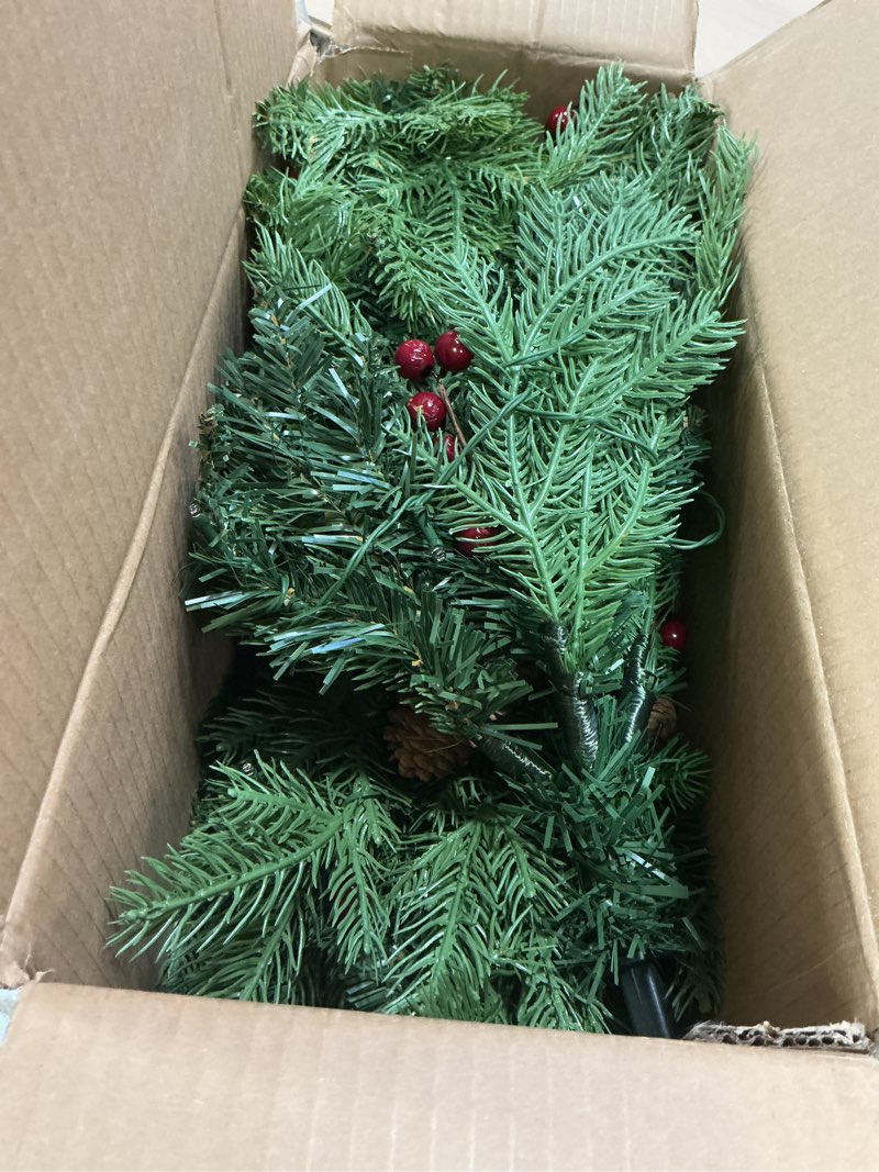 Condition photo showing Good Condition for Somikis 3ft Pre-Lit Artificial Mini Christmas Tree with 70LED Lights and Realistic Nordic Spruce, Solid Cement Burlap Base Basin