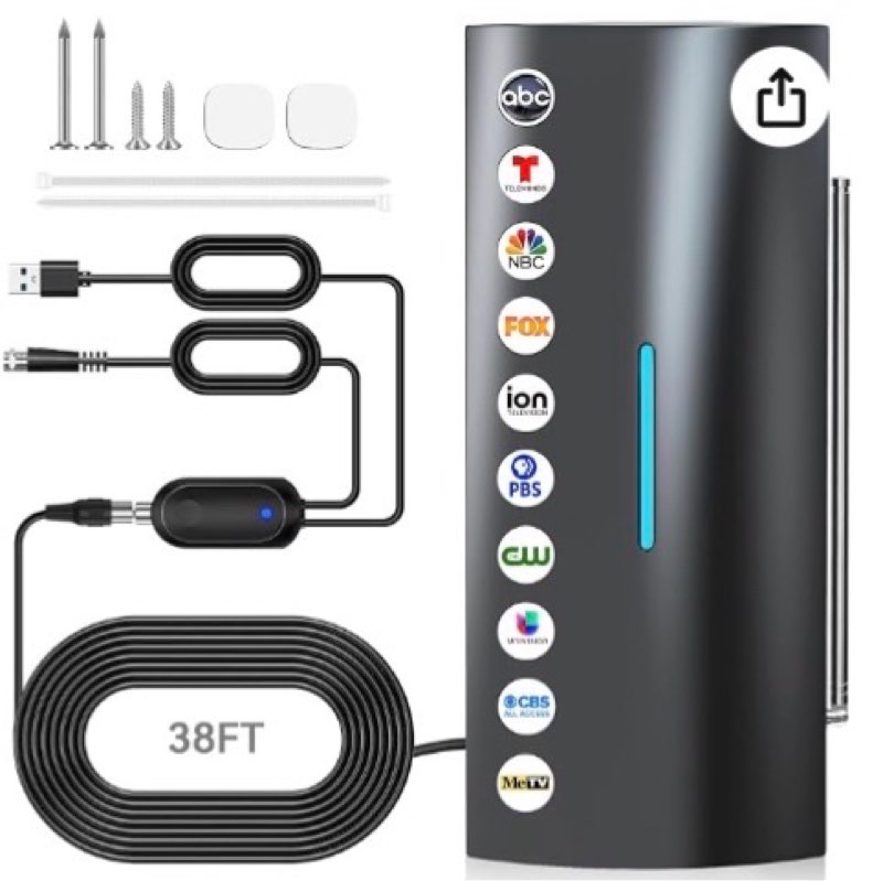 2026 strongest tv antenna, 5000+ miles range digital antenna for smart tv indoor/outdoor, hd tv ante