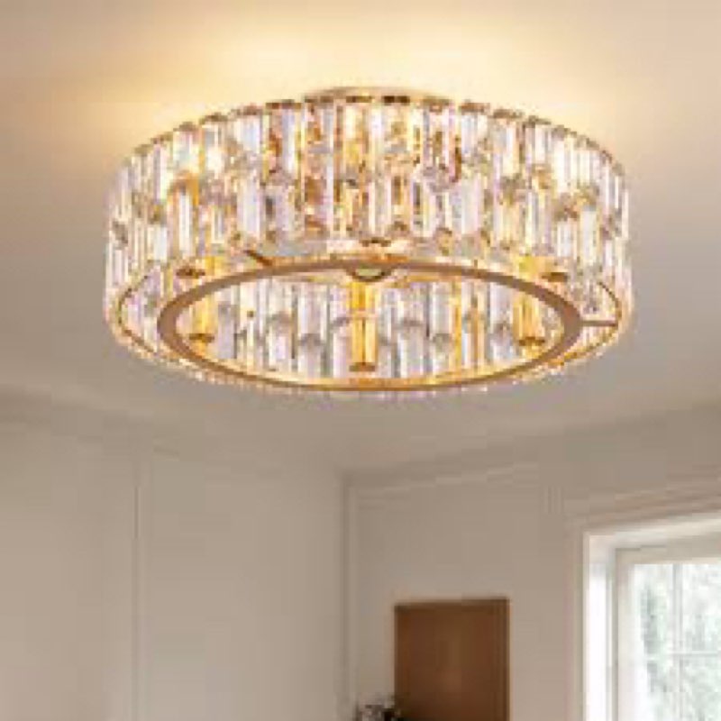 Zanai 19.7'' Low Profile Dimmable Crystal Ceiling Fan With Light Kits