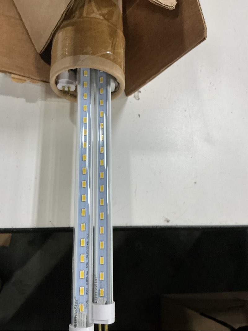Condition photo showing As Is for 8pack of 4ft t5 28w led tube w 5000k white 5000 lumen,2 ppf/w to replace & retrofit 54w fluorescent t5ho lamps directly work w previous ballast.