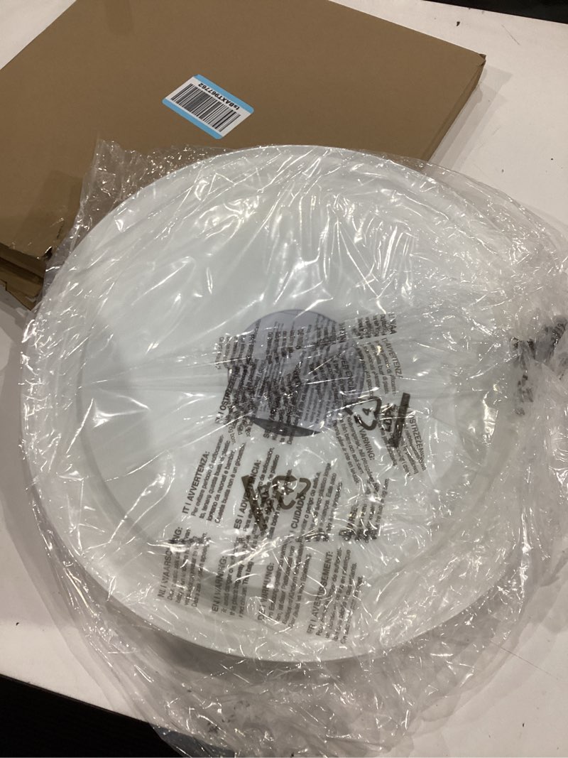 Condition photo showing As Is for molded nylon ceiling medallion for light fixtures and ceiling fans 16\\\"od x 4\\\"id x 3/4\\\"p (fits canopies up to 12-3/8\\\") white.