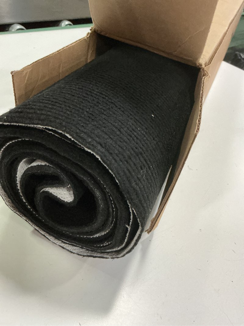 Condition photo showing Good Condition for Outdoor Runner Rug 3 ft x 10 ft for Hallway with TPR Backing, Black Fine Stripes Non-Slip Indoor Runner Rugs Suitable for Balcony, Kitchen, Patio, Garage, Deck, Stair and Entryway Areas Black Fine Stripes 3ft X 10ft