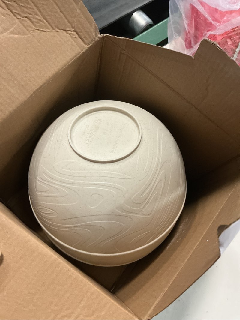 Condition photo showing New/Like New for 40 oz cereal bowls 8 pcs, unbreakable & lightweight wheat straw bowl for fruit, popcorn, alternative plastic bowls reusable, microwave safe serving bowl for dinner, breakfast, lunch - beige begie 40 oz