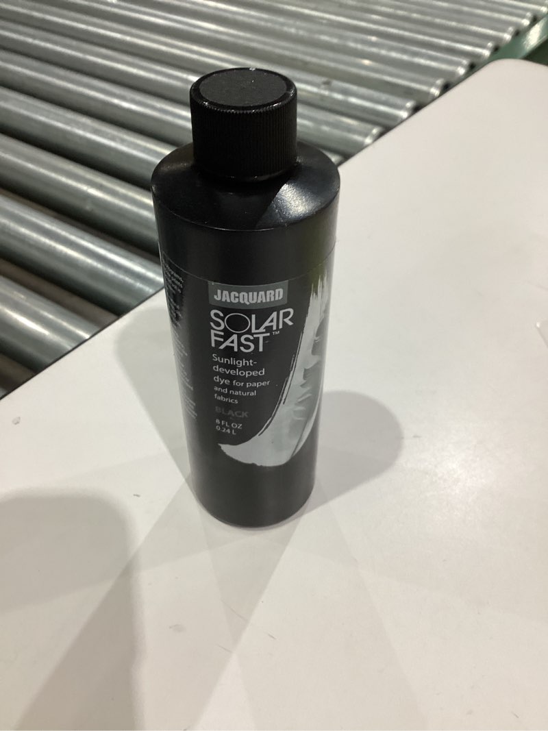 Condition photo showing New/Like New for Jacquard SolarFast Dye - 8oz - Black - Create Remarkably Detailed Photographs, Photograms, and Shadow-Prints on Paper or Fabric - Made in USA Black 8 oz