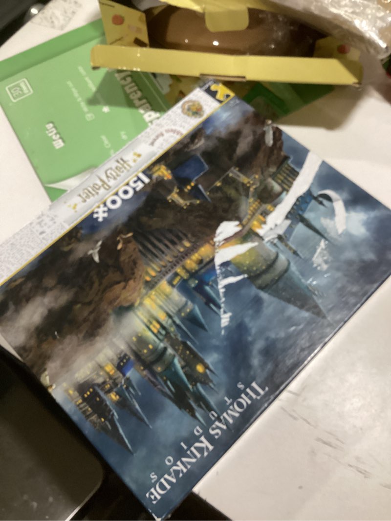 Condition photo showing New/Like New for Ceaco Harry Potter™ Hogwarts Castle Jigsaw Puzzle – 1500 Piece Puzzle for Adults, Thomas Kinkade Studios Fantasy Art
