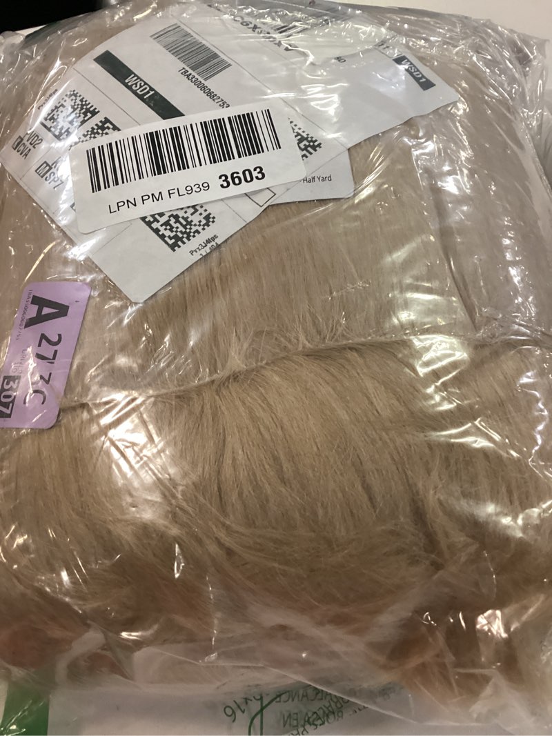 Condition photo showing Good Condition for ice fabrics faux fur fabric by the yard - 60 inches wide super soft and fluffy shaggy mohair fur fabric for costumes, apparel, rugs, pillows, decorations and more - beige - half yard half yard beige