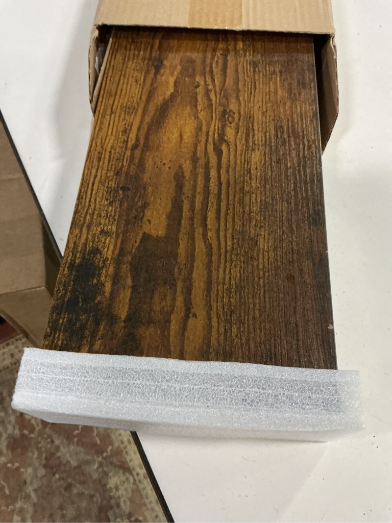 Condition photo showing Good Condition for BAYKA Floating Shelves, 22.5 inch Rustic Wood Wall Mounted Shelves for Bedroom, Living Room, Kitchen & Office, Hanging Display Shelf with 22 lbs Capacity (Rustic Brown,Set of 2) B. Rustic Brown - Americana Farmhouse Style 22.5inches